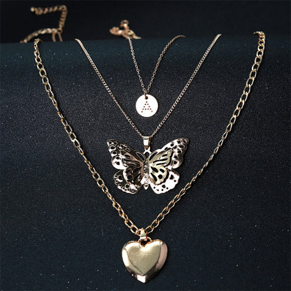 Casual Solid Butterfly Patchwork Necklaces