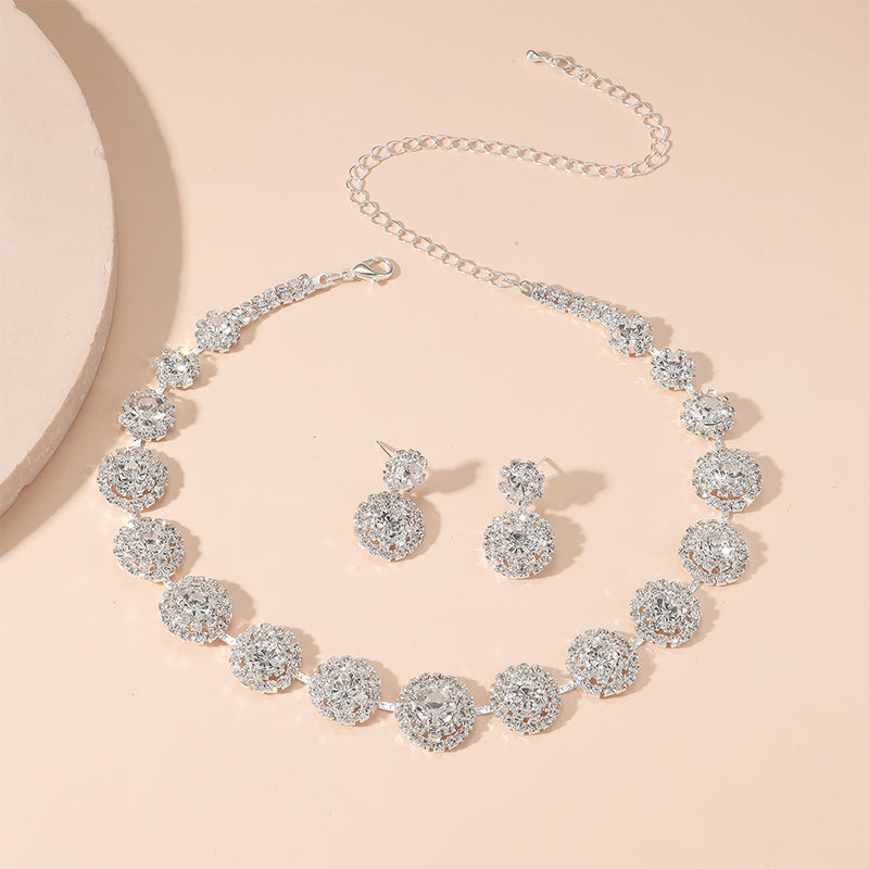 Simplicity Formal Solid Rhinestone  (With Necklaces & Earrings)