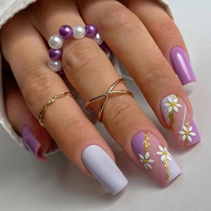 Casual Daily Simplicity Print Patchwork Nail Paste