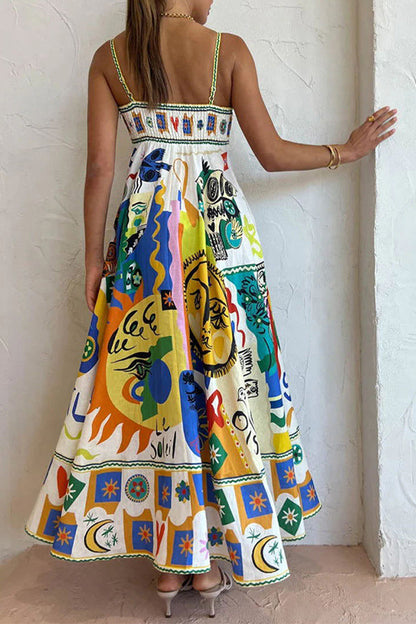 Casual Bohemian Print Contrast Printed Dress Dresses