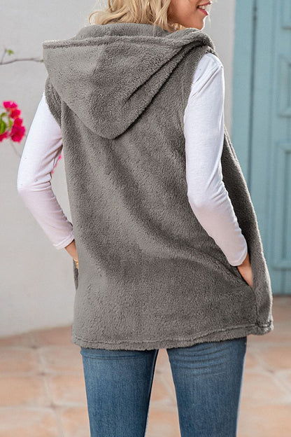 Casual Simplicity Solid Patchwork Pocket Hooded Collar Tops