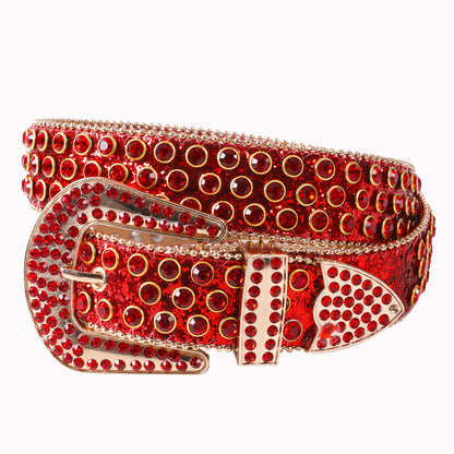 Sweet Solid Sequined Rhinestone Belts