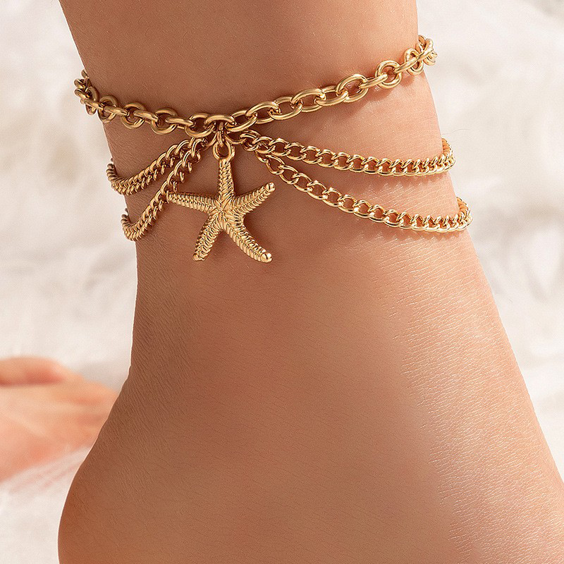 Simplicity Geometric Patchwork Anklet