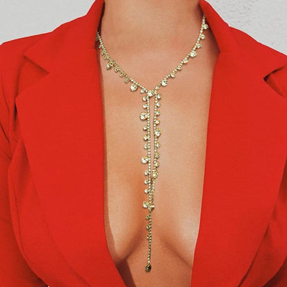 Sexy Party Rhinestone Tassel Patchwork Necklaces
