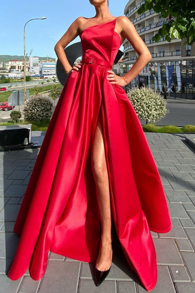 Sexy Casual Solid Backless Slit Strapless Long Dress Dresses