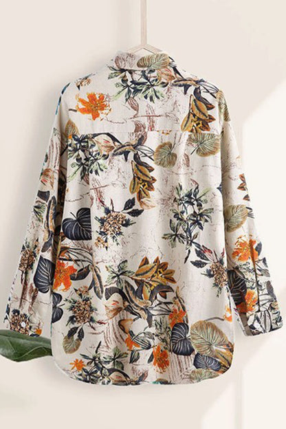 Sexy Floral Turndown Collar Tops(3 Colors)