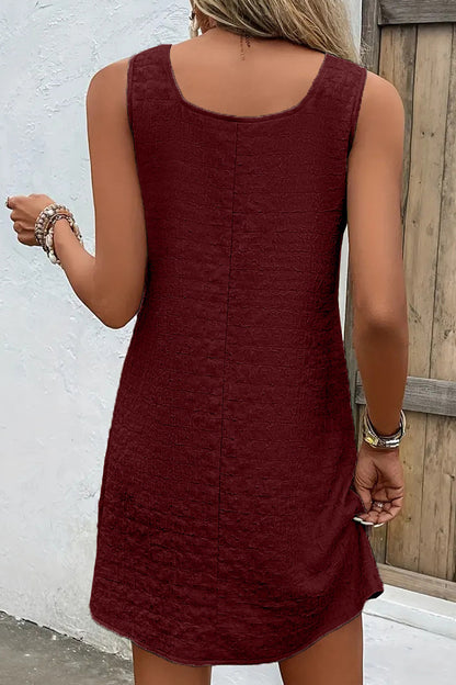 Casual Simplicity Solid Asymmetrical Oblique Collar Sleeveless Dress Dresses