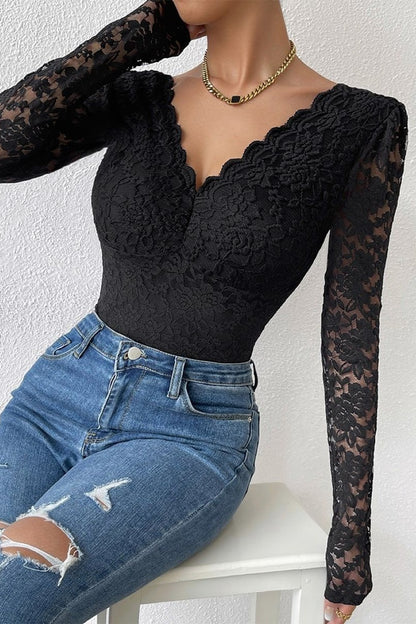 Sexy Solid Patchwork See-through Backless V Neck Skinny Bodysuits