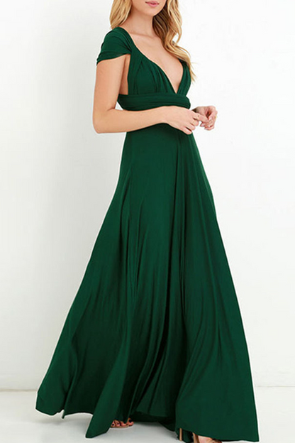 Fashion Elegant Solid Split Joint Backless Strap Design Evening Dress Dresses(20 colors)