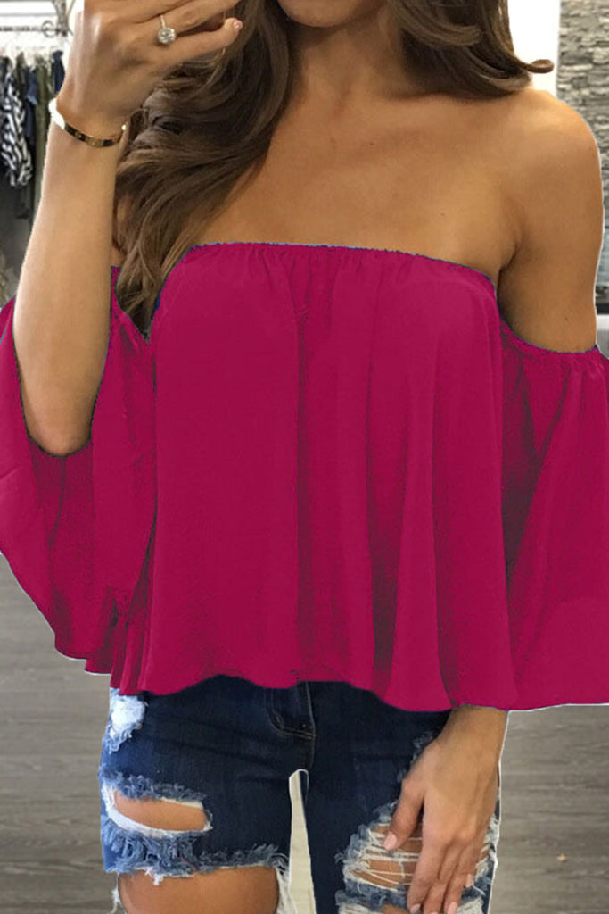 Fashion Casual Solid Patchwork Strapless Tops