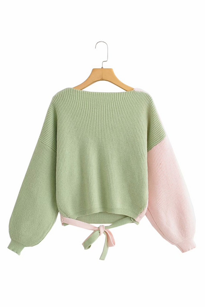 Casual Street Solid Patchwork Strap Design V Neck Tops Sweater