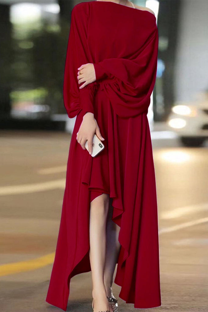 Celebrities Elegant Off the Shoulder Asymmetrical Dresses(3 Colors)
