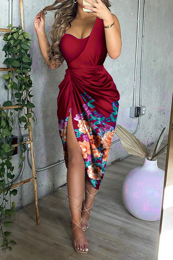 Sexy Solid Patchwork Strapless Irregular Dress Dresses(7 colors)