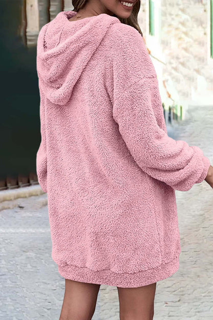 Fashion Solid Patchwork Hooded Collar Tops