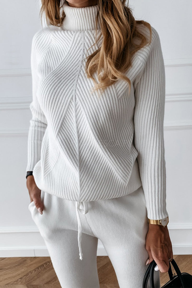 Casual Turtleneck Long Sleeve Two Pieces(9 Colors)