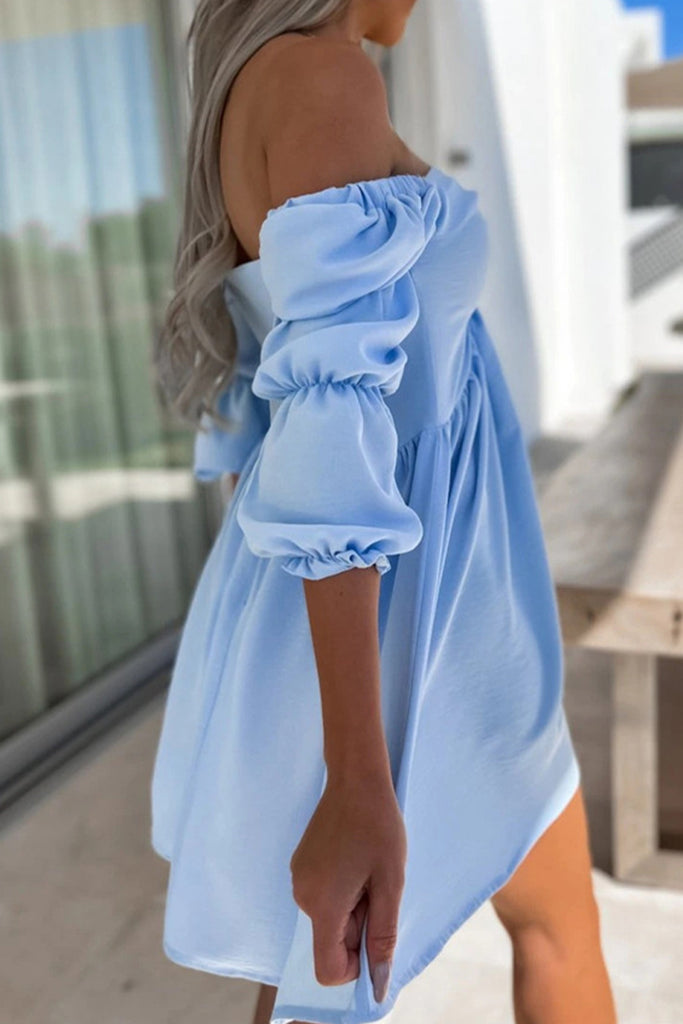 Elegant Simplicity Solid With Bow Off the Shoulder A Line Dresses