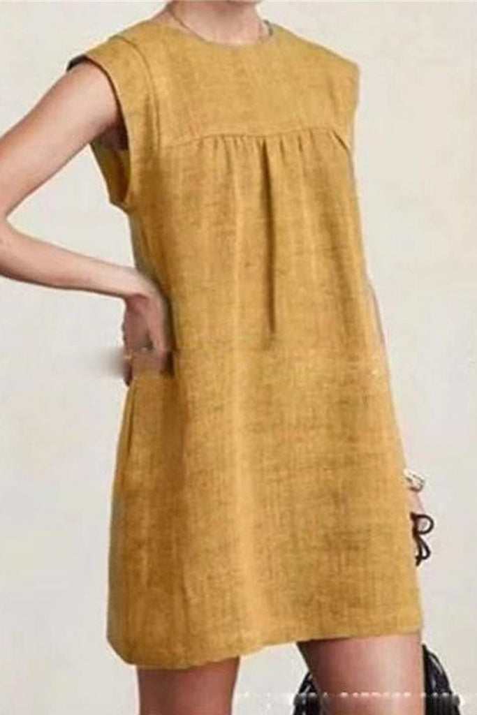 Casual Solid Solid Color O Neck A Line Dresses(4 Colors)