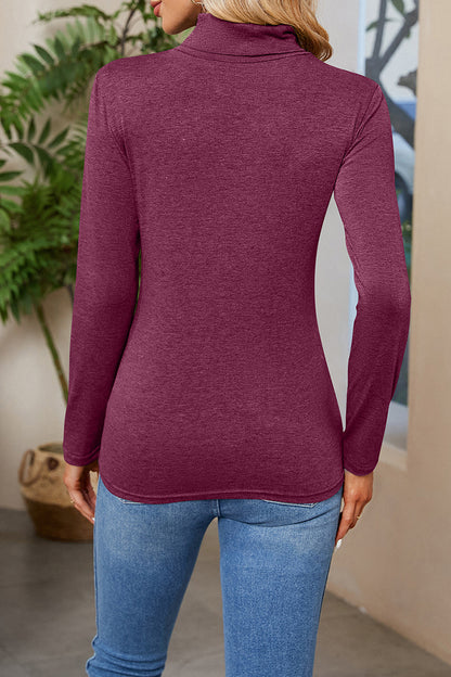 Daily Simplicity Solid Turtleneck Tops